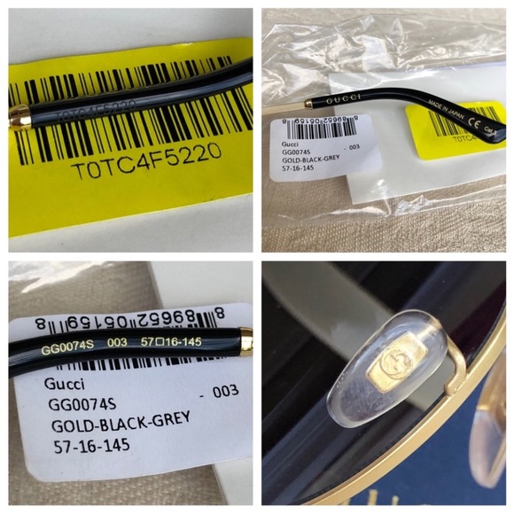 GUCCI 57mm metal frame sunglasses in GOLD